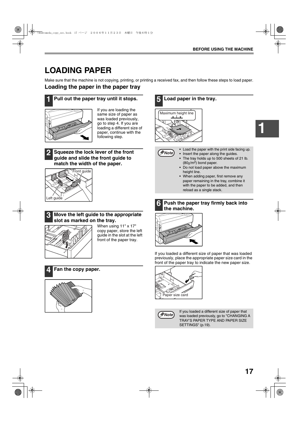 Loading paper | Sharp AR-M257 User Manual | Page 43 / 302