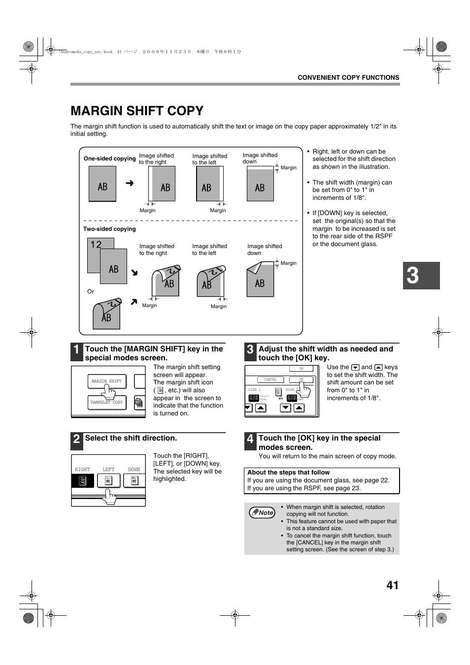 Margin shift copy | Sharp AR-M257 User Manual | Page 67 / 302