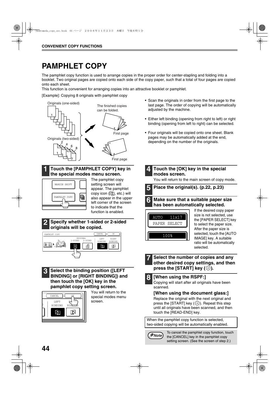 Pamphlet copy | Sharp AR-M257 User Manual | Page 70 / 302