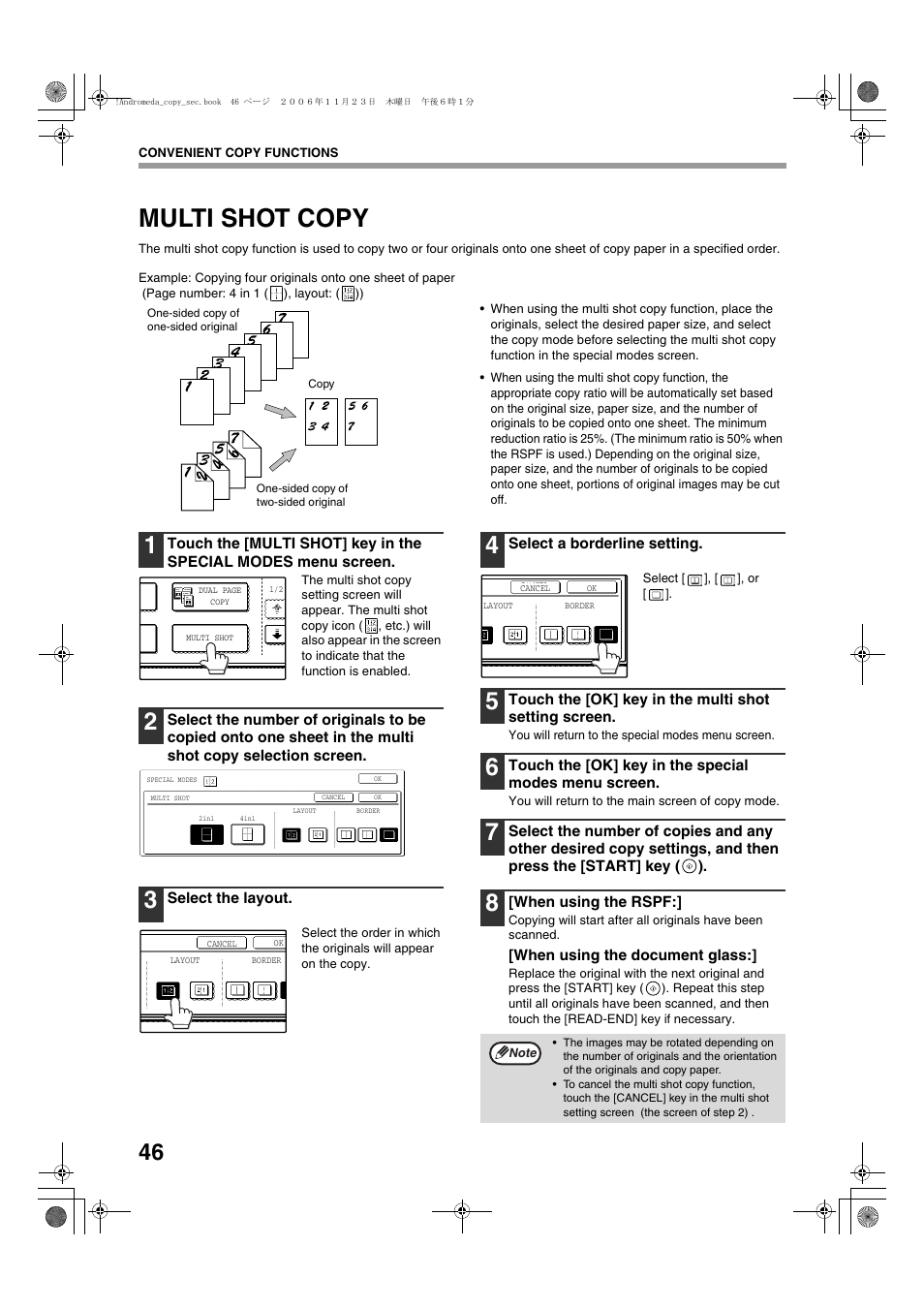 Multi shot copy | Sharp AR-M257 User Manual | Page 72 / 302