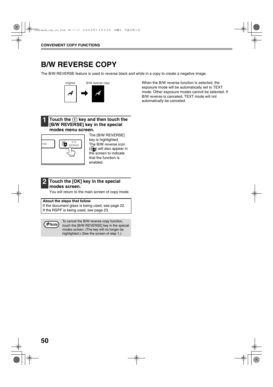 B/w reverse copy | Sharp AR-M257 User Manual | Page 76 / 302