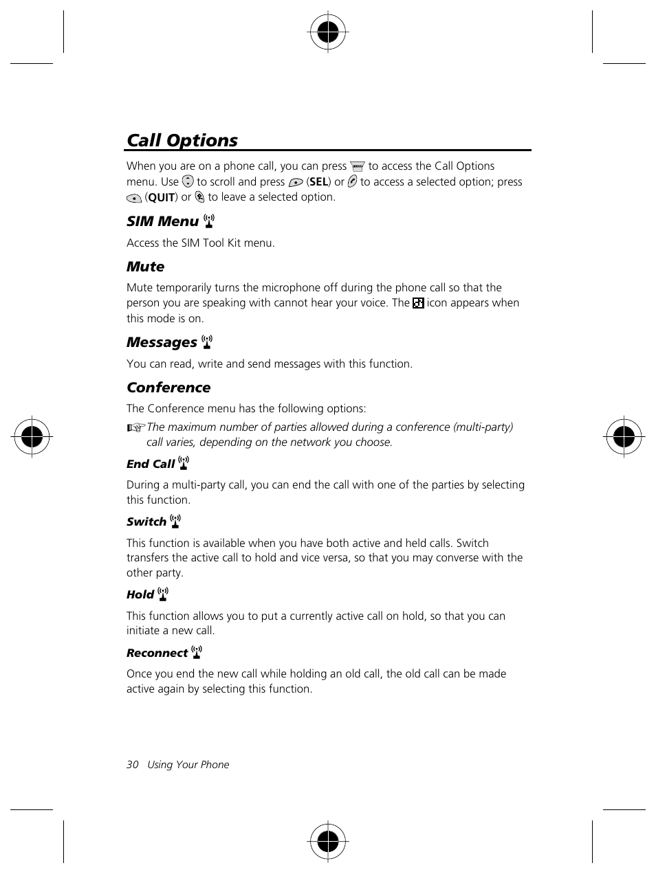 Call options | Motorola Talkabout 191 User Manual | Page 36 / 100