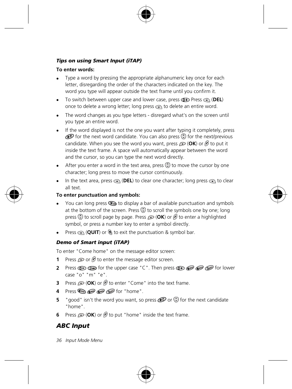 Abc input | Motorola Talkabout 191 User Manual | Page 42 / 100
