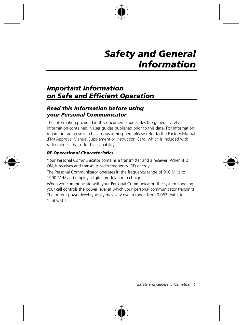 Safety and general information | Motorola Talkabout 191 User Manual | Page 7 / 100