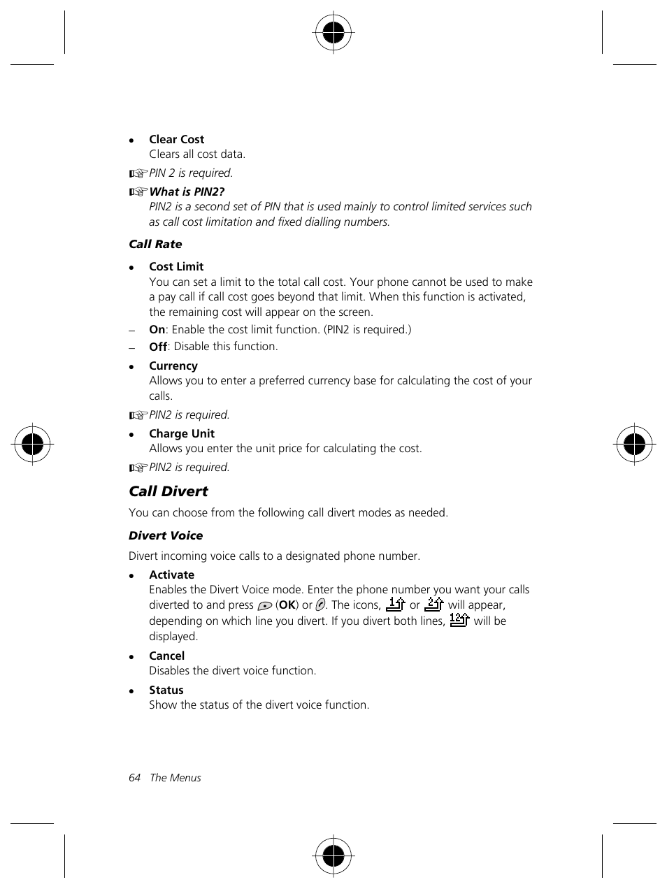 Call divert | Motorola Talkabout 191 User Manual | Page 70 / 100