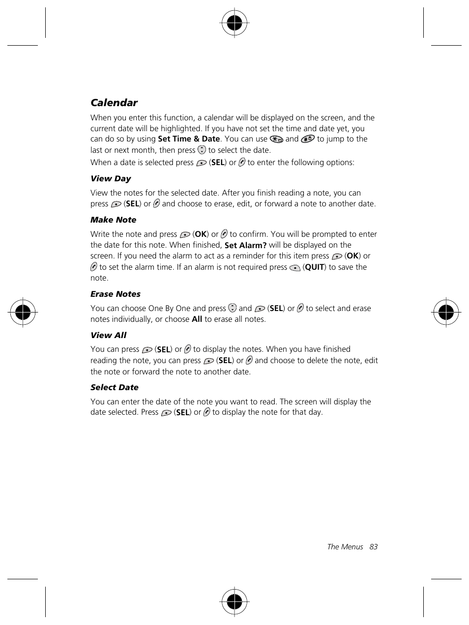 Calendar | Motorola Talkabout 191 User Manual | Page 89 / 100