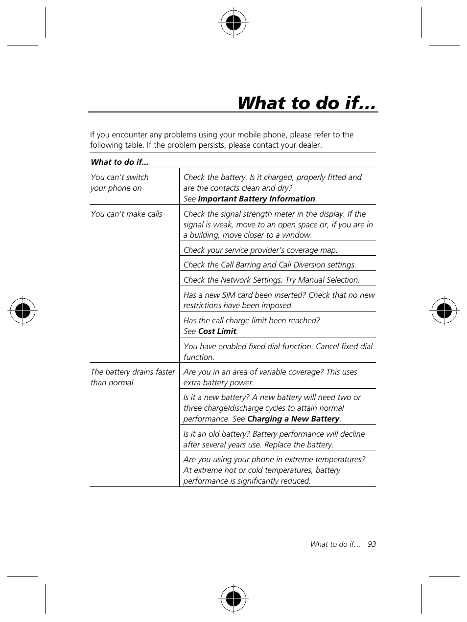 What to do if | Motorola Talkabout 191 User Manual | Page 99 / 100