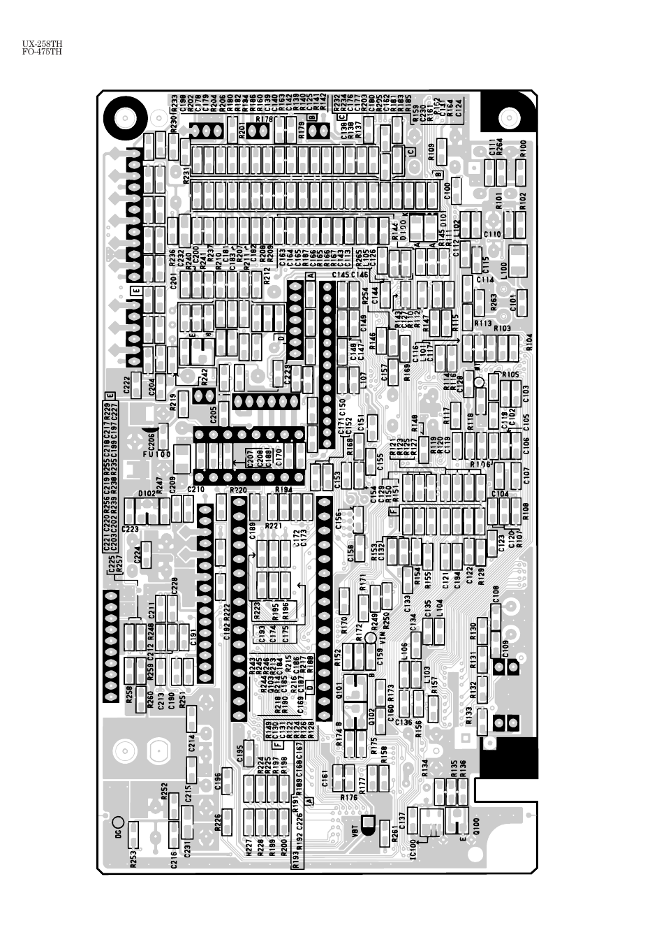 Control pwb parts layout (bottom side) | Sharp FO-475TH User Manual | Page 61 / 75