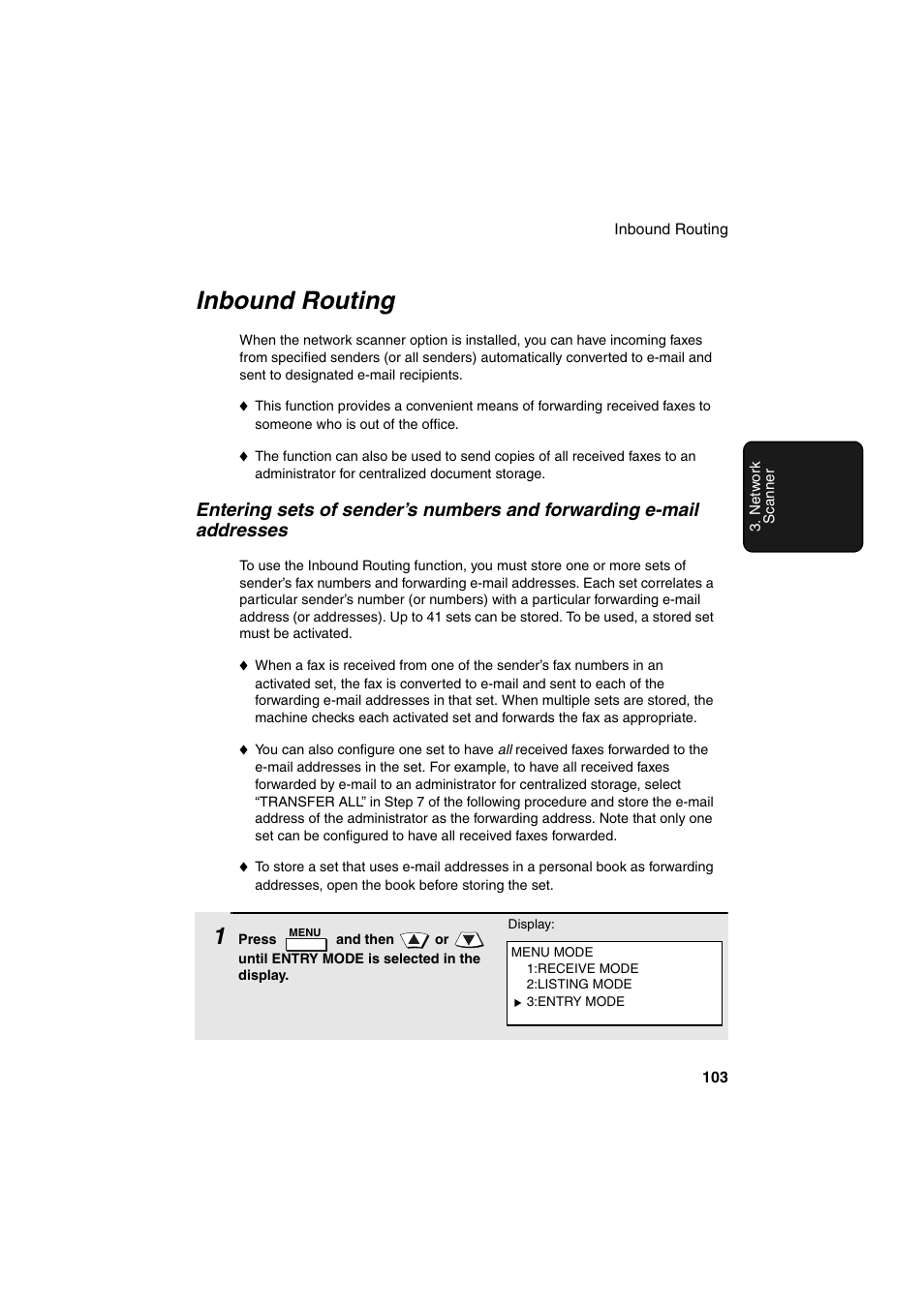 Inbound routing | Sharp FO-DC500 User Manual | Page 105 / 236