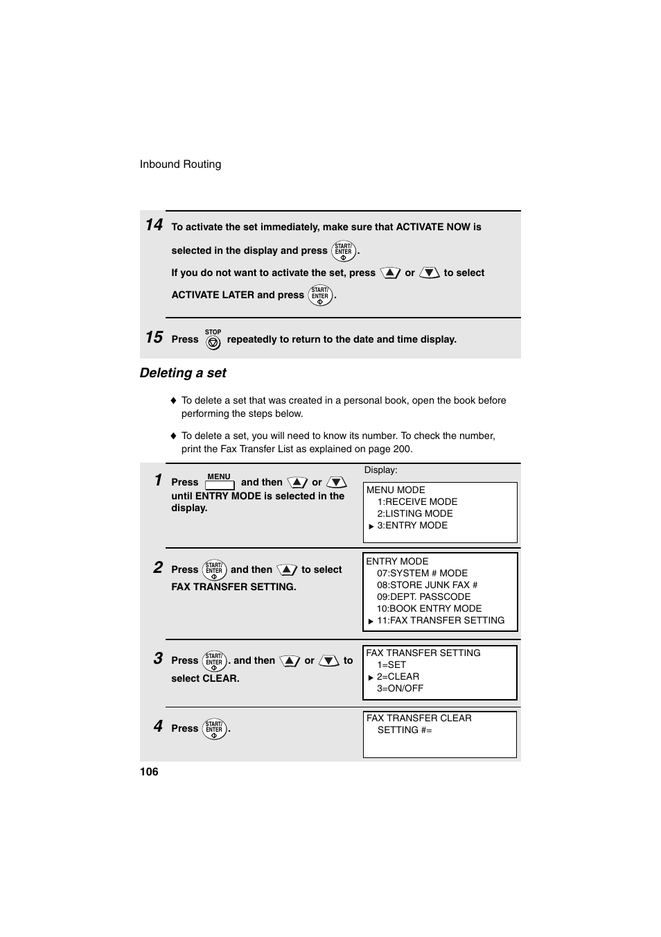 Deleting a set | Sharp FO-DC500 User Manual | Page 108 / 236