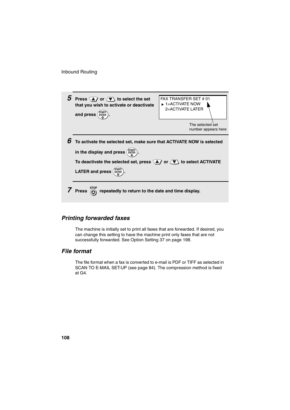Printing forwarded faxes, File format | Sharp FO-DC500 User Manual | Page 110 / 236