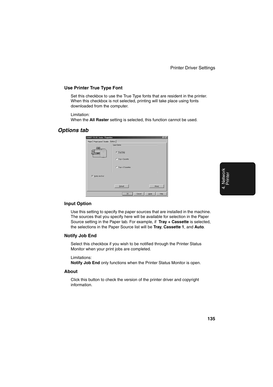 Options tab | Sharp FO-DC500 User Manual | Page 137 / 236
