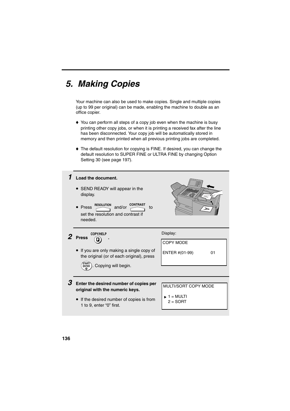 Making copies | Sharp FO-DC500 User Manual | Page 138 / 236