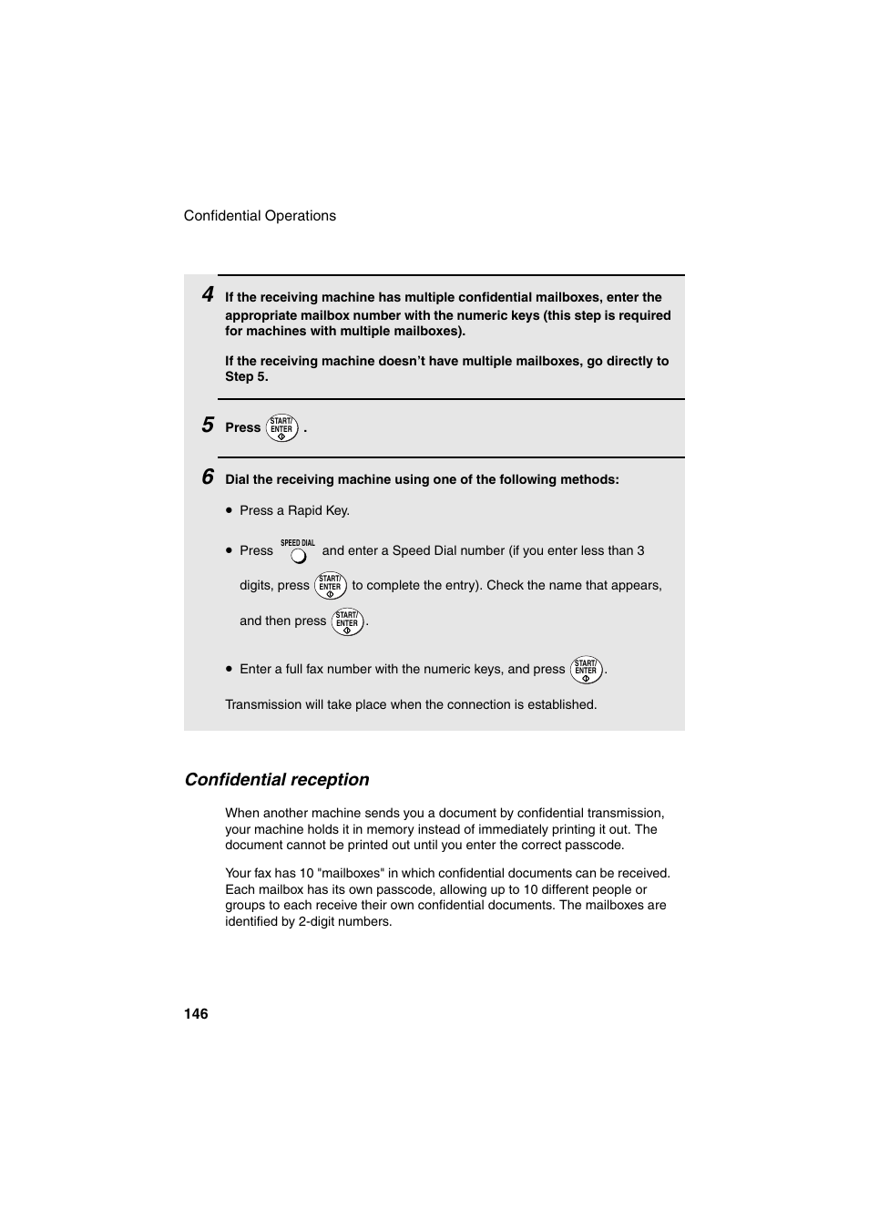 Confidential reception | Sharp FO-DC500 User Manual | Page 148 / 236