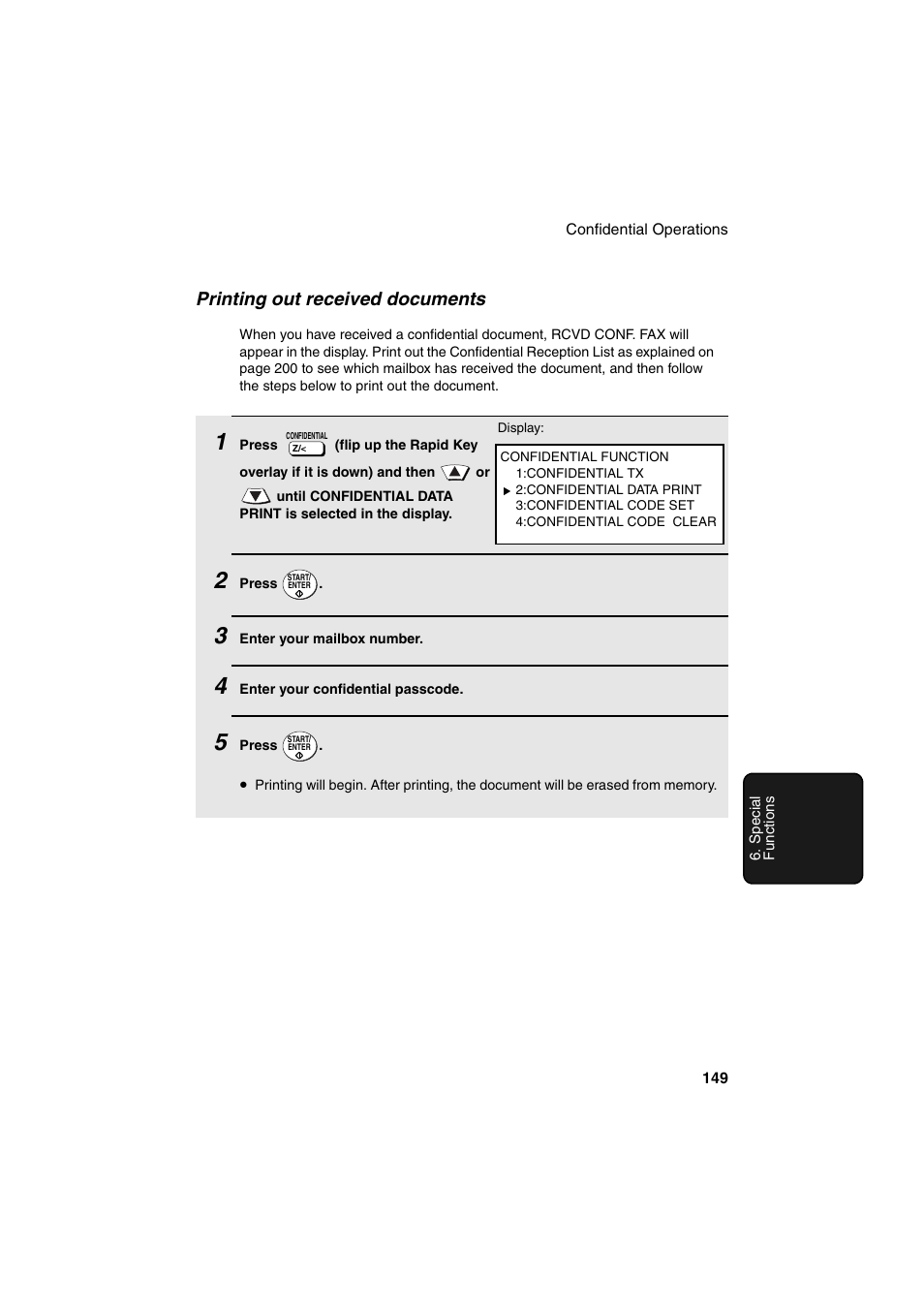 Printing out received documents | Sharp FO-DC500 User Manual | Page 151 / 236