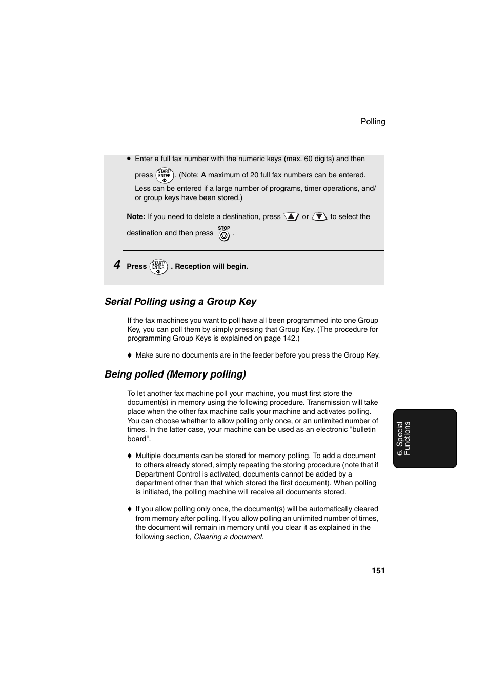 Serial polling using a group key | Sharp FO-DC500 User Manual | Page 153 / 236