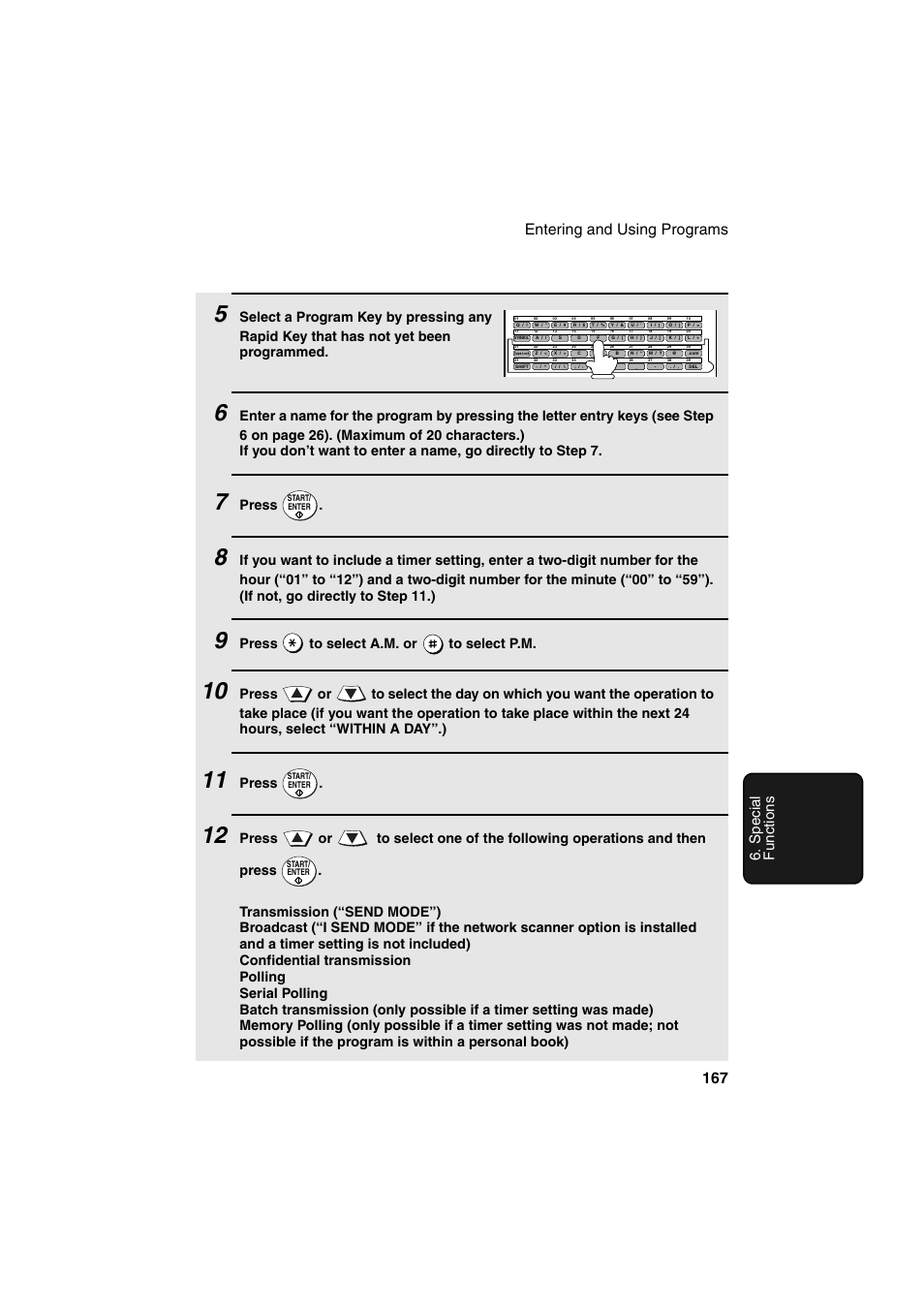 Press, Press to select a.m. or to select p.m | Sharp FO-DC500 User Manual | Page 169 / 236