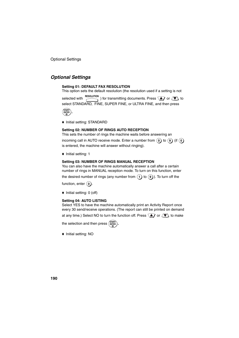Optional settings | Sharp FO-DC500 User Manual | Page 192 / 236