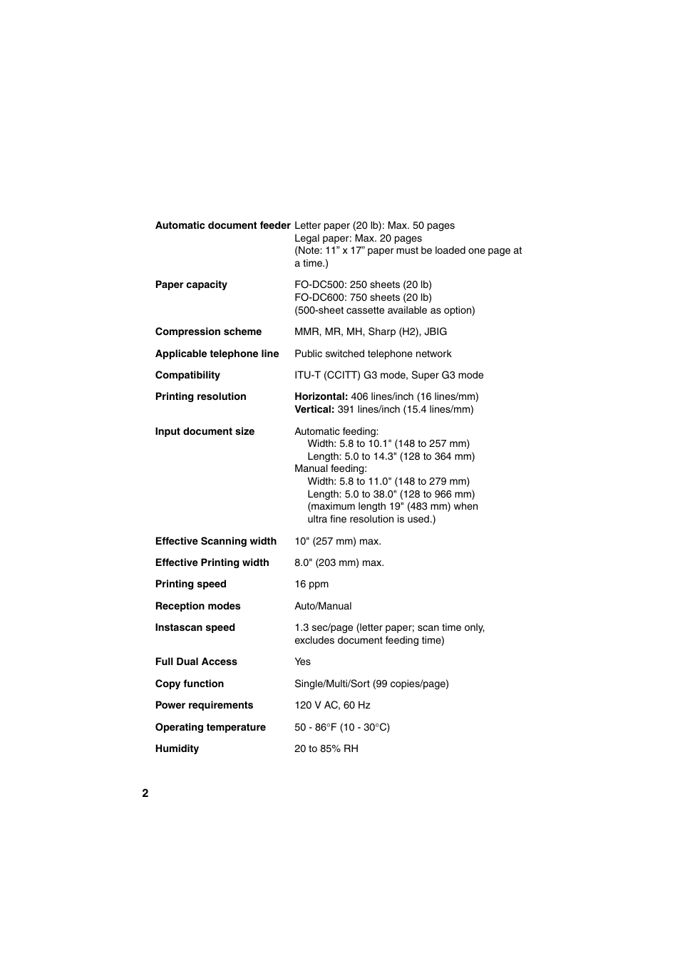 Sharp FO-DC500 User Manual | Page 4 / 236
