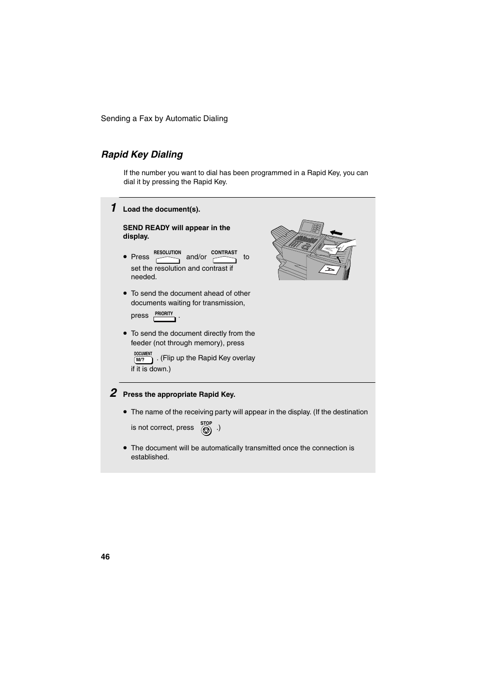 Rapid key dialing | Sharp FO-DC500 User Manual | Page 48 / 236