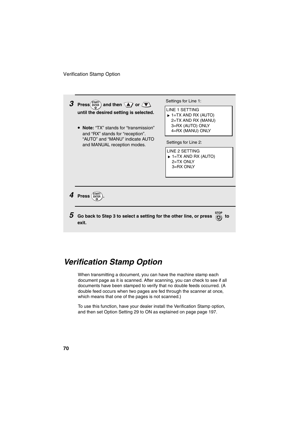 Verification stamp option | Sharp FO-DC500 User Manual | Page 72 / 236