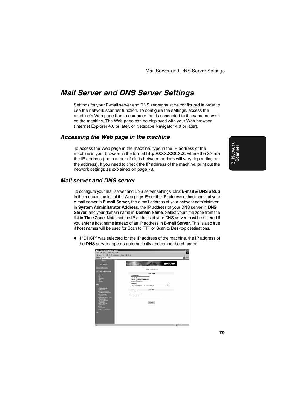 Mail server and dns server settings, Obta | Sharp FO-DC500 User Manual | Page 81 / 236