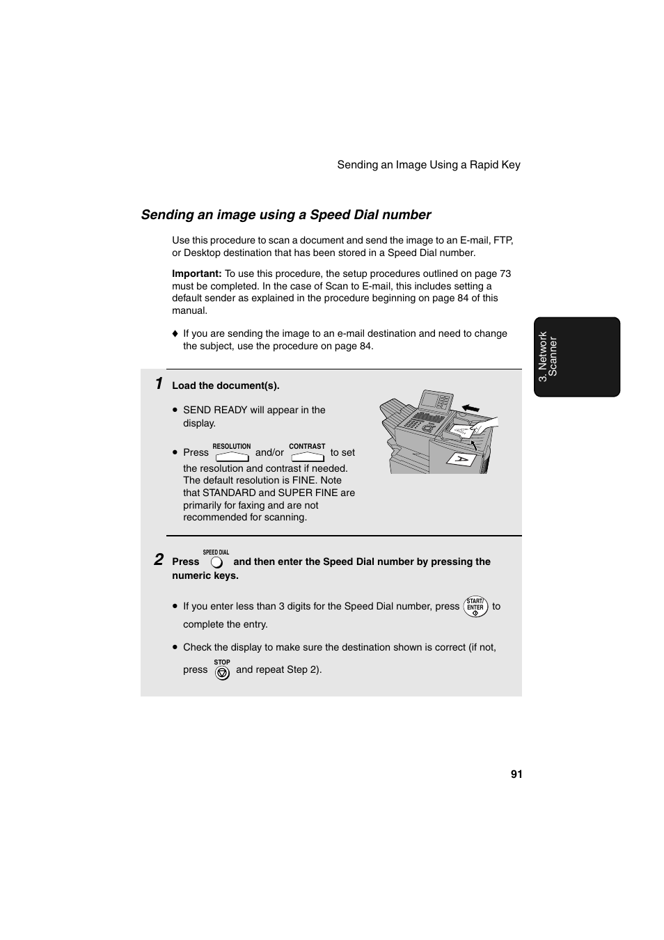 Sending an image using a speed dial number | Sharp FO-DC500 User Manual | Page 93 / 236