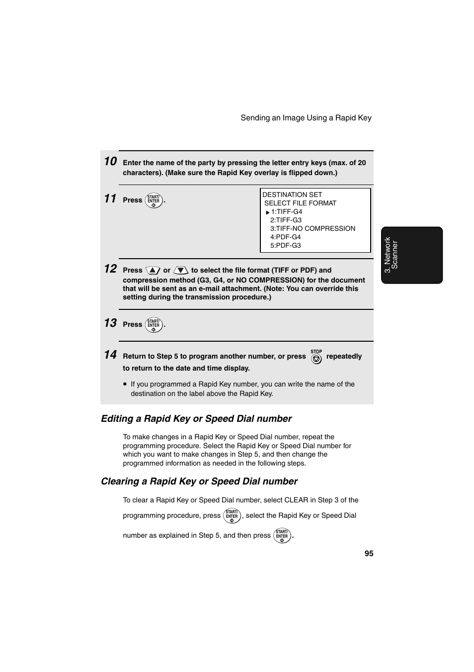 Editing a rapid key or speed dial number, Clearing a rapid key or speed dial number | Sharp FO-DC500 User Manual | Page 97 / 236