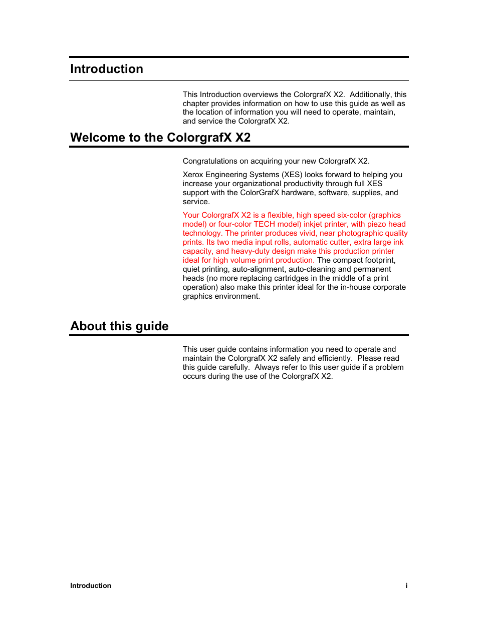 Introduction, Welcome to the colorgrafx x2, About this guide | Sharp X2 User Manual | Page 3 / 75