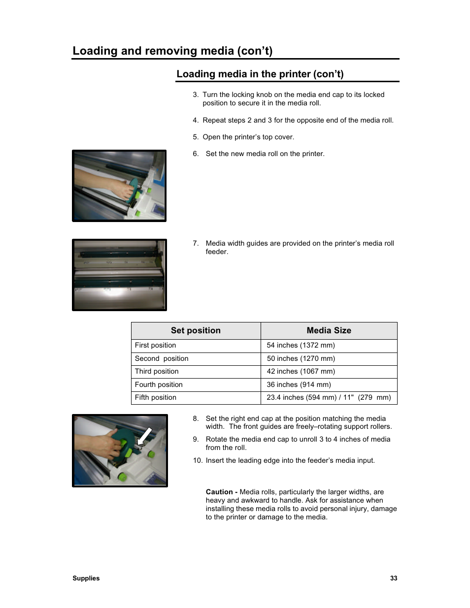 Loading and removing media (con’t), Loading media in the printer (con’t) | Sharp X2 User Manual | Page 45 / 75