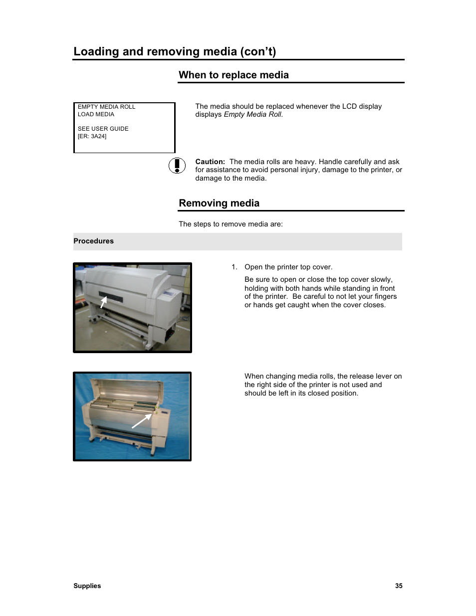 Loading and removing media (con’t), When to replace media, Removing media | Sharp X2 User Manual | Page 47 / 75