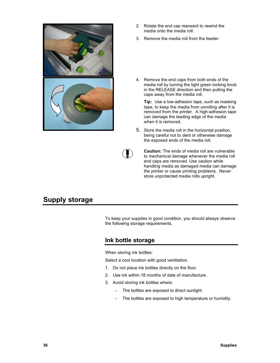 Supply storage, Ink bottle storage | Sharp X2 User Manual | Page 48 / 75