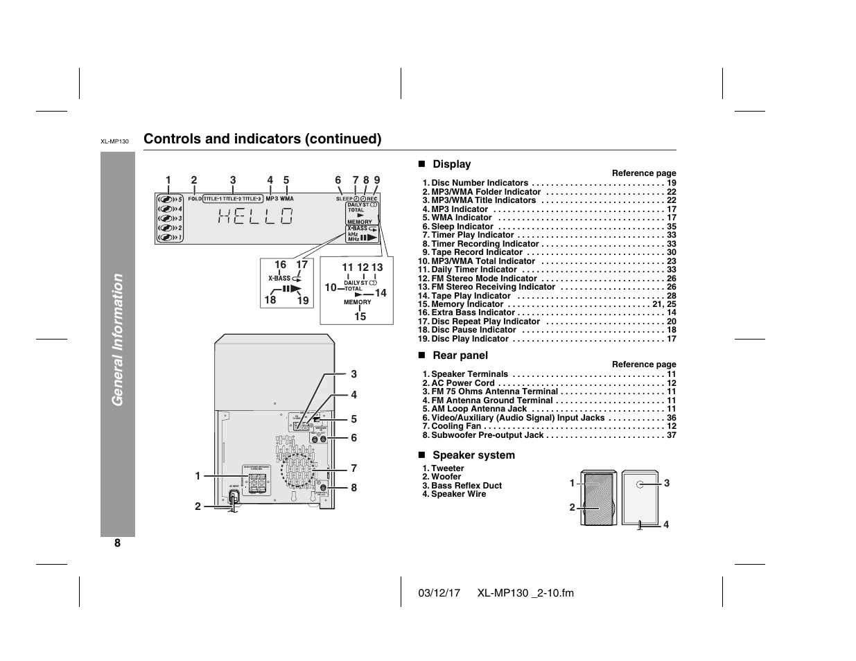 Sharp XL-MP130 User Manual | Page 8 / 42