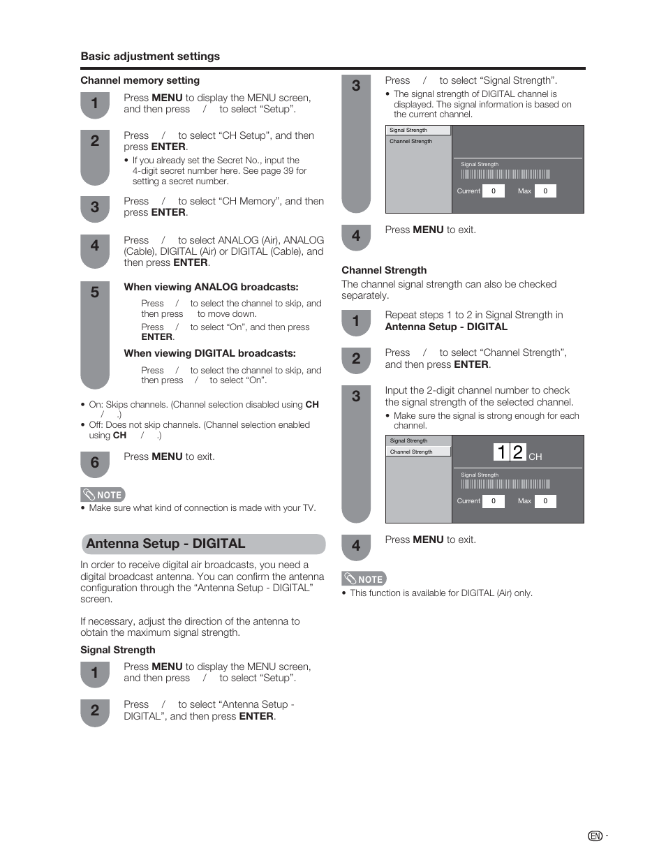 Antenna setup - digital | Sharp Aquos LC 46D62U User Manual | Page 24 / 56