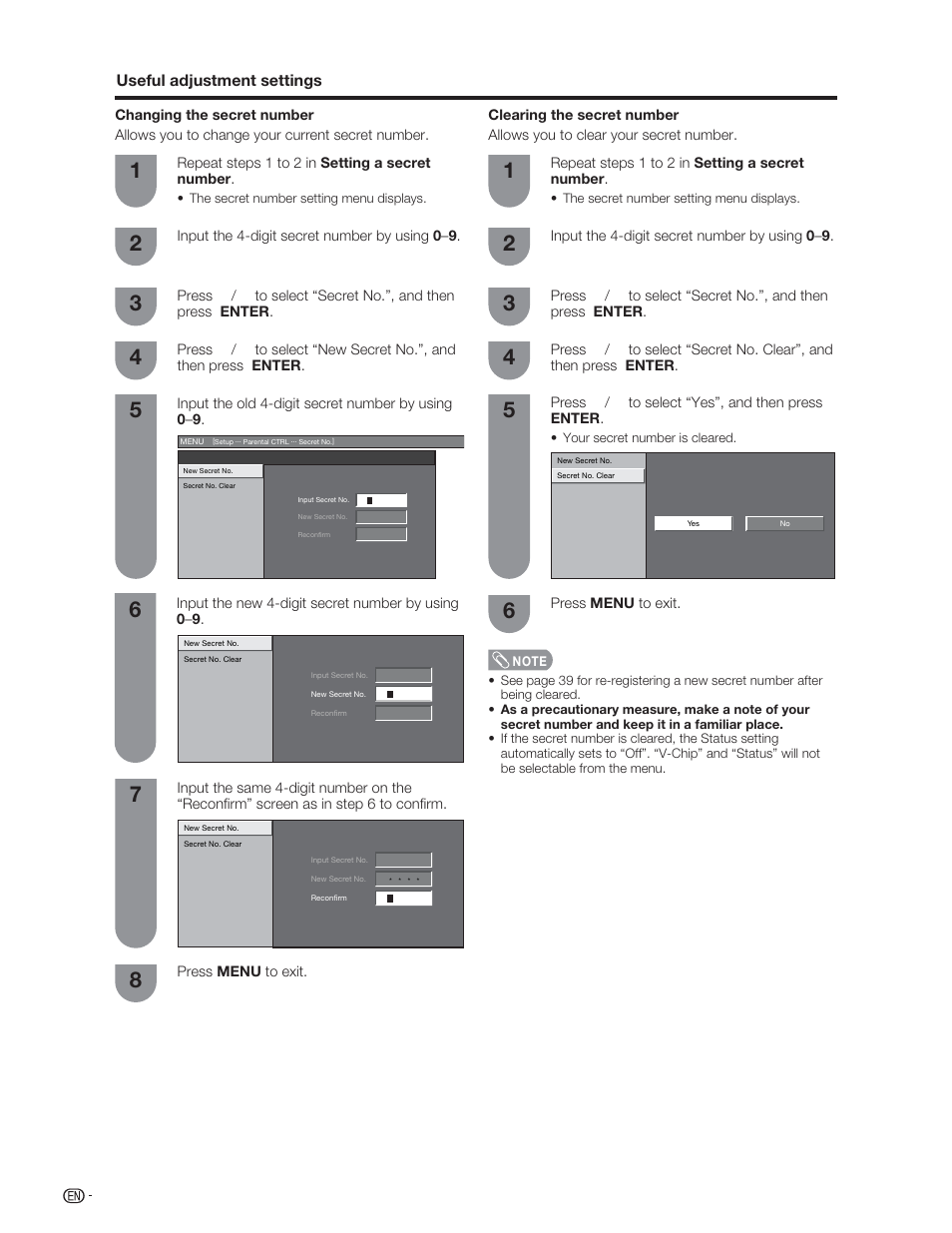 Useful adjustment settings | Sharp Aquos LC 46D62U User Manual | Page 41 / 56