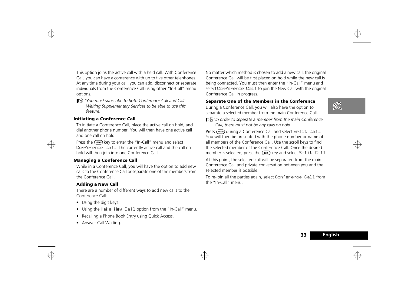 Making a conference call | Motorola Timeport 260 User Manual | Page 35 / 108