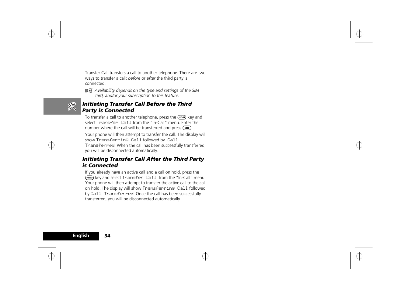 Transfer call | Motorola Timeport 260 User Manual | Page 36 / 108