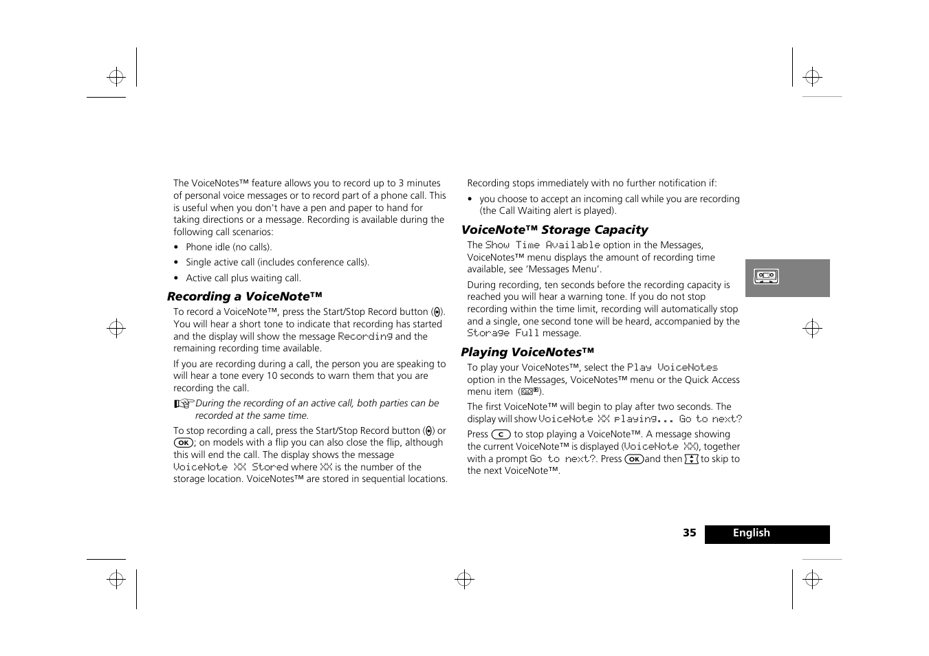 Using voice features | Motorola Timeport 260 User Manual | Page 37 / 108