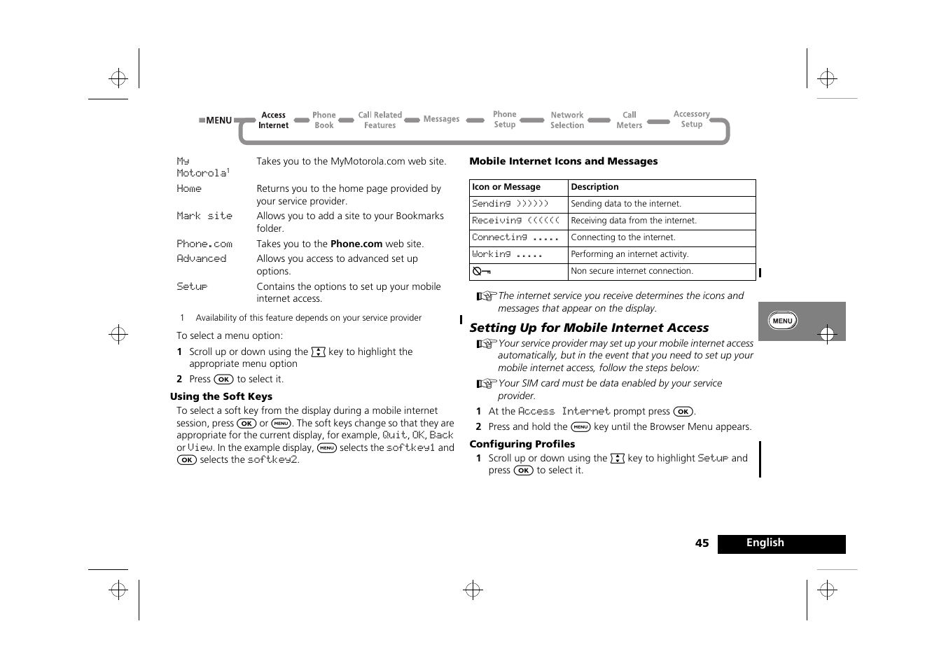 Motorola Timeport 260 User Manual | Page 47 / 108
