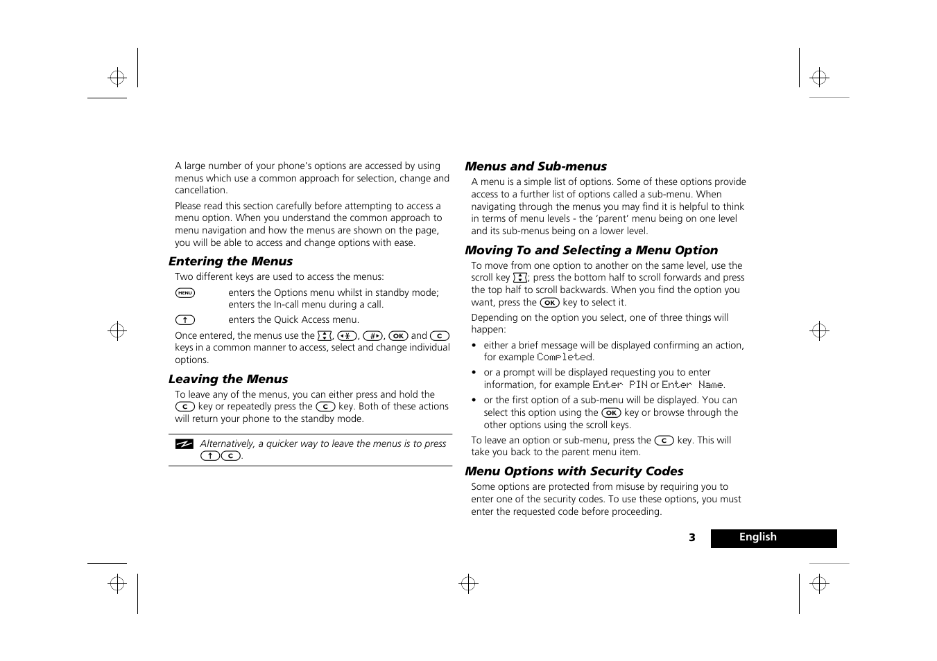 Menu navigation | Motorola Timeport 260 User Manual | Page 5 / 108