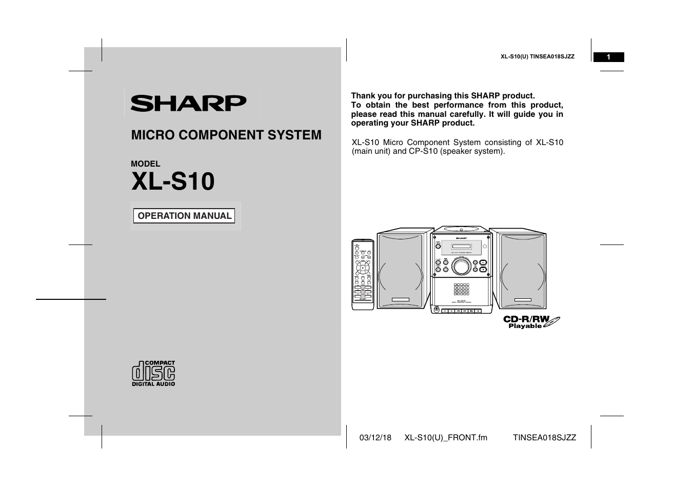 Sharp XL-S10 User Manual | 31 pages