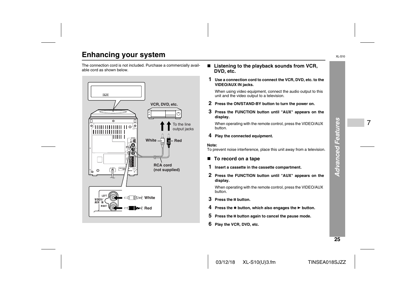 Enhancing your system | Sharp XL-S10 User Manual | Page 25 / 31