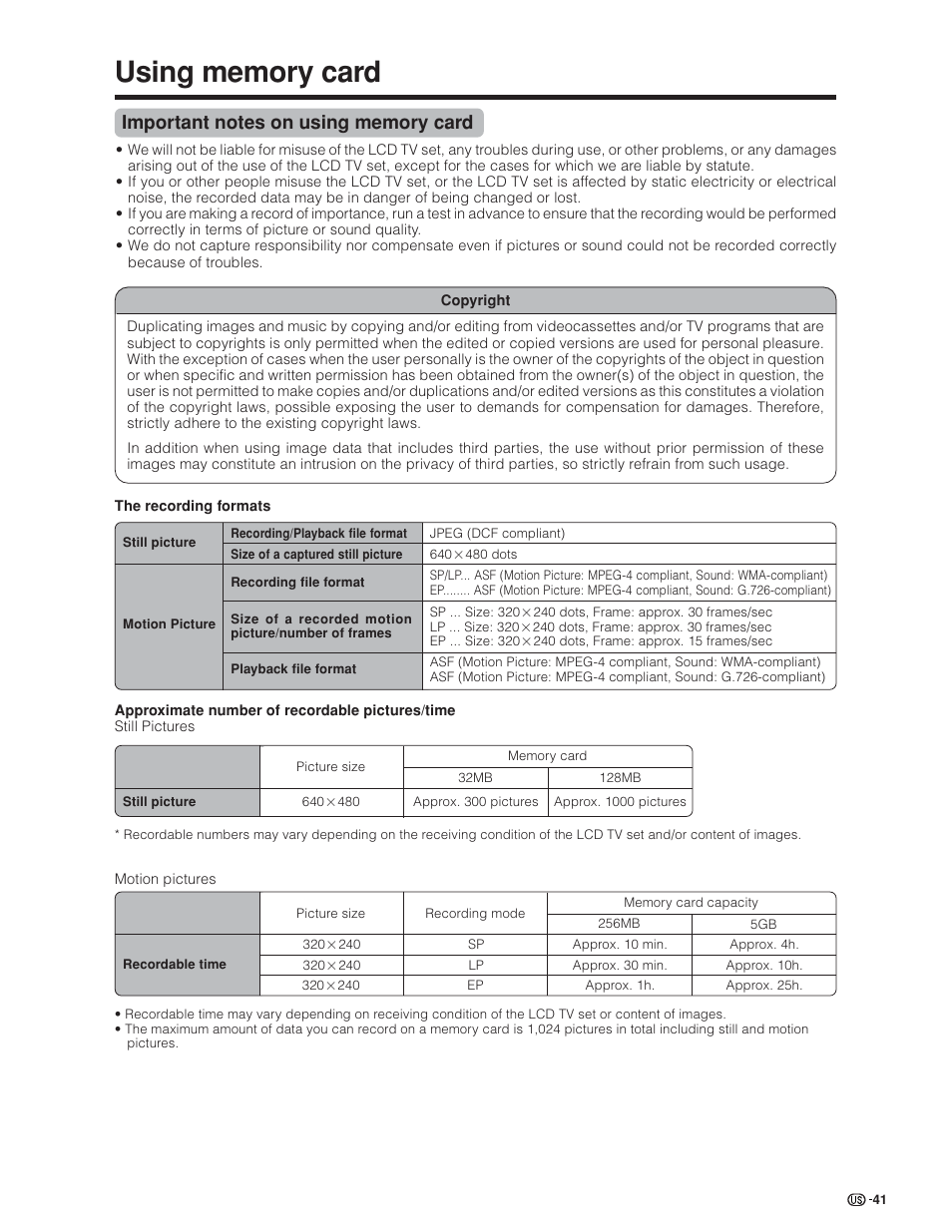 Sharp Aquos LC 45GD4U User Manual | Page 42 / 103