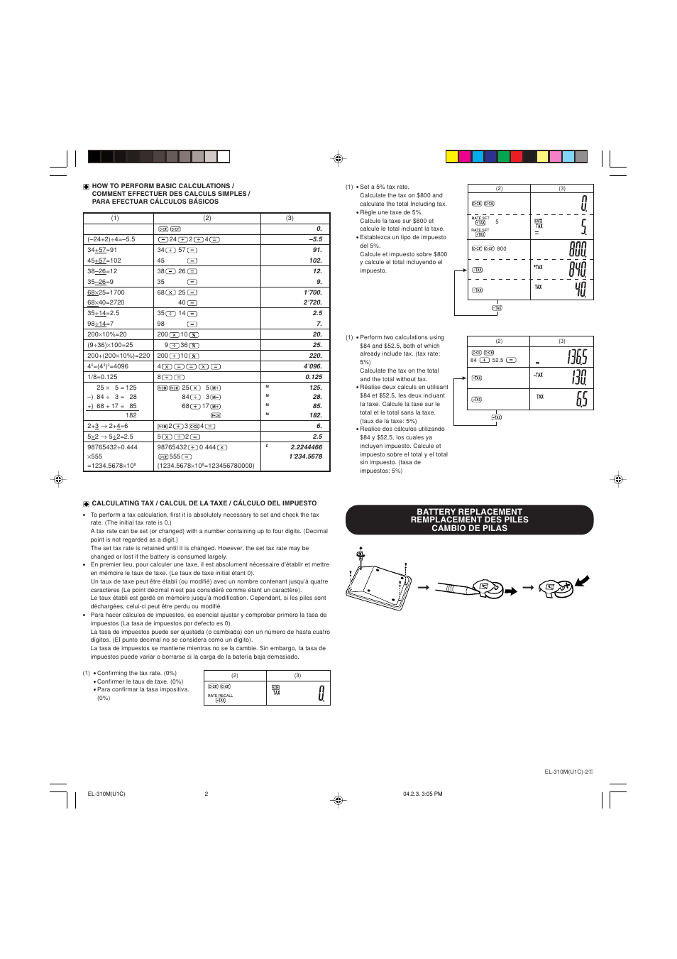 Sharp EL-310M User Manual | Page 2 / 2