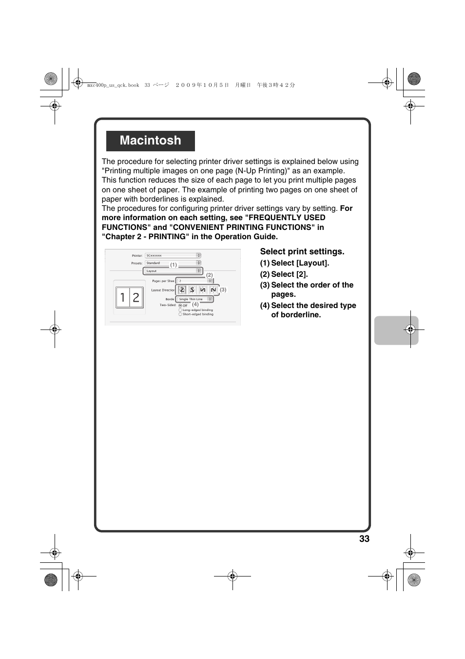 Macintosh | Sharp TINSE4633FCZZ User Manual | Page 35 / 52