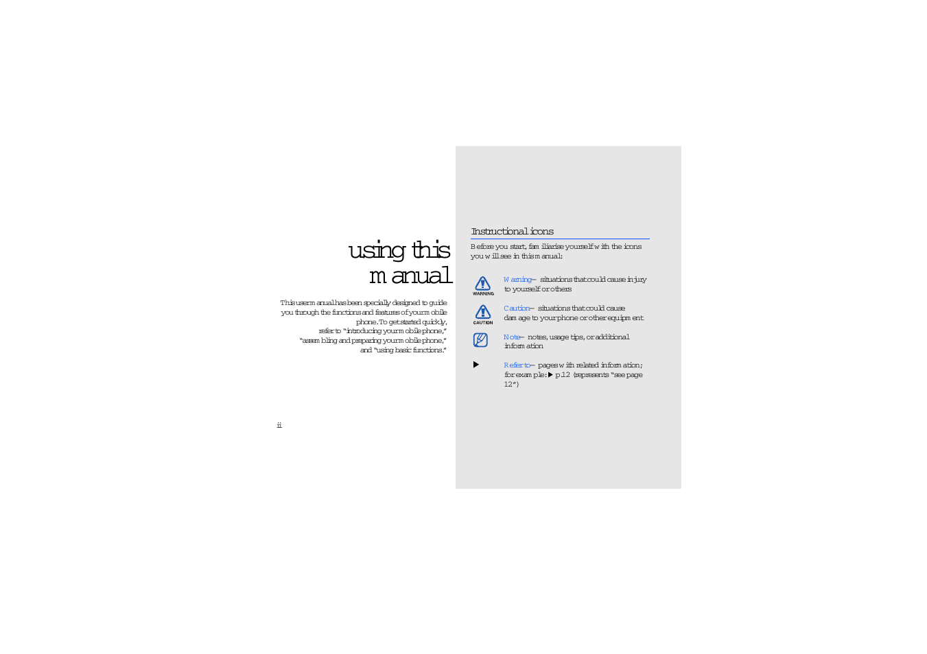 Using this manual, Using this m anual | Sharp SGH-J700V User Manual | Page 3 / 60