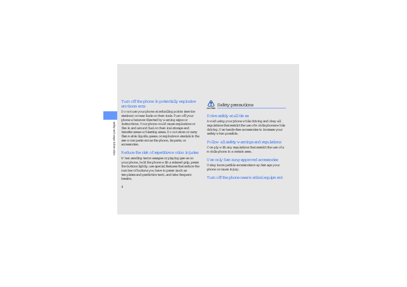 Safety precautions | Sharp SGH-J700V User Manual | Page 9 / 60