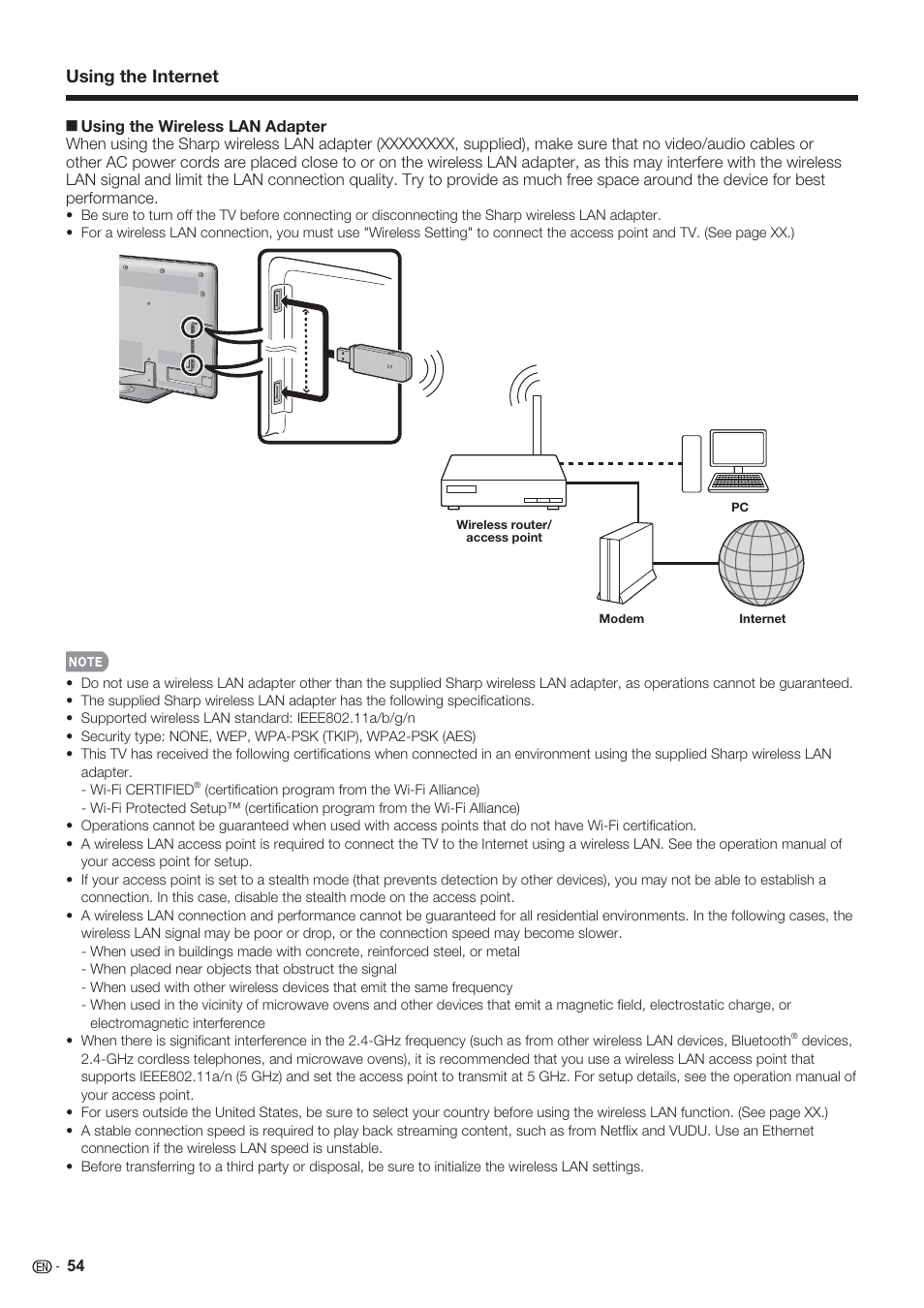 Using the internet | Sharp AQUOS 10P06-MX-NM User Manual | Page 56 / 79