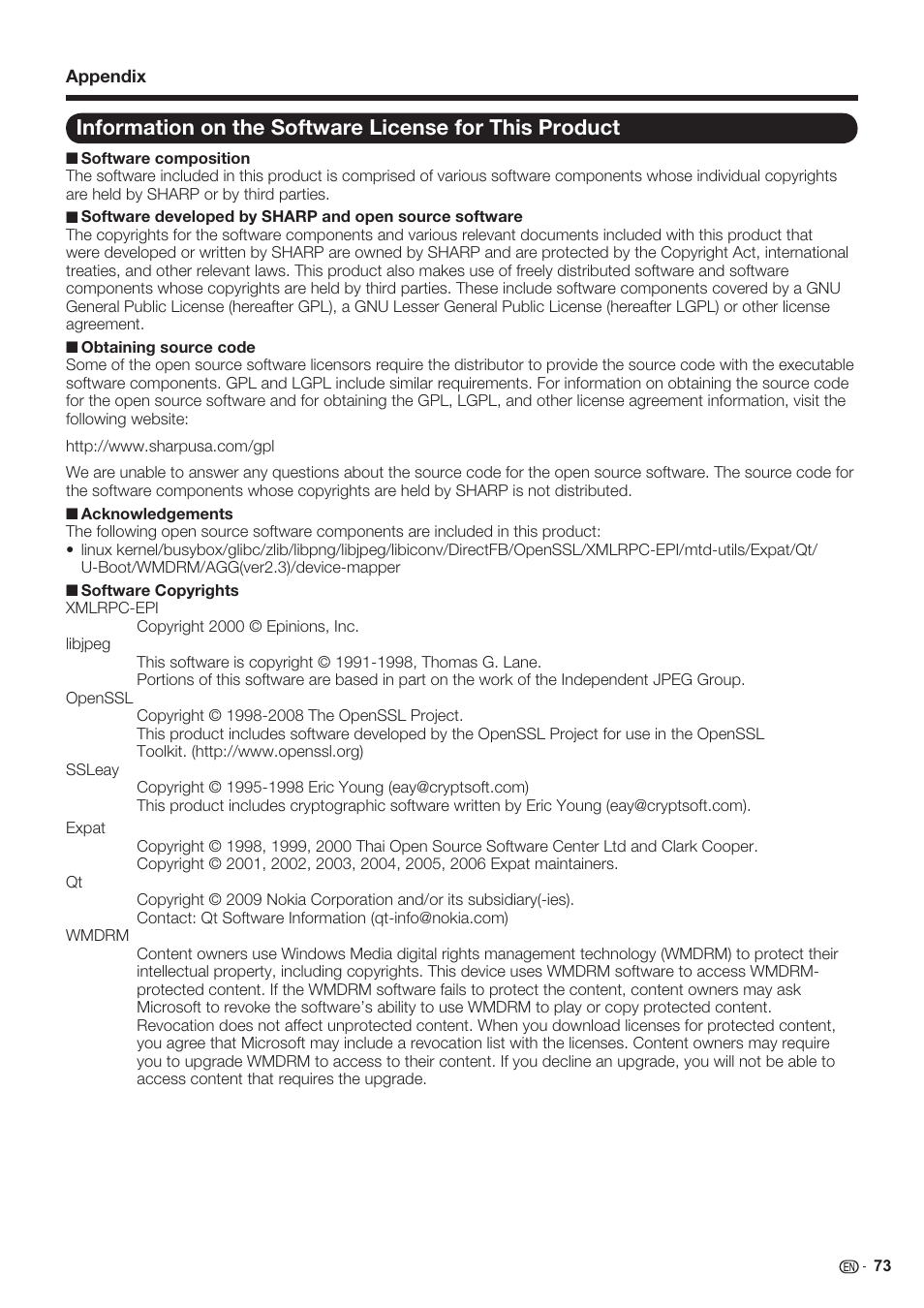 Sharp AQUOS 10P06-MX-NM User Manual | Page 75 / 79