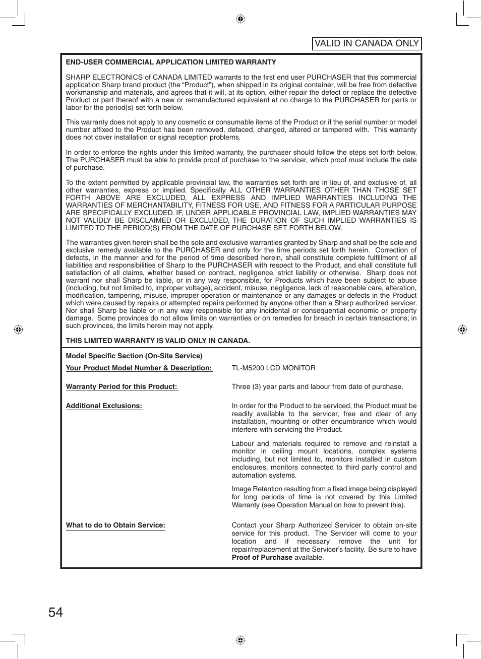 Sharp TL-M5200 User Manual | Page 56 / 76